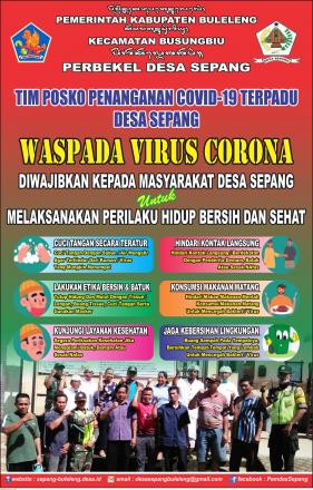 Waspada Virus Corona, Posko Penanganan Covid-19 Terpadu Desa Sepang Tekankan PHBS